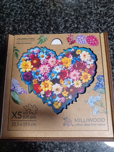 Floral heart wooden 100 - floral,