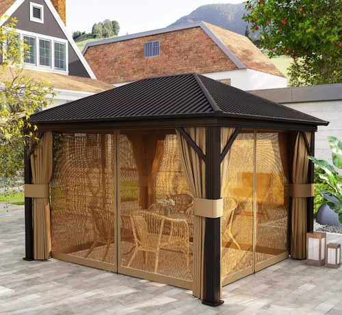 Large metal garden gazebo - metal,