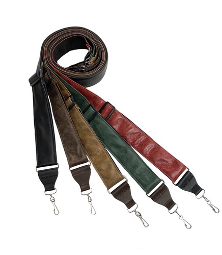 Adjustable leather banjo strap - leather,