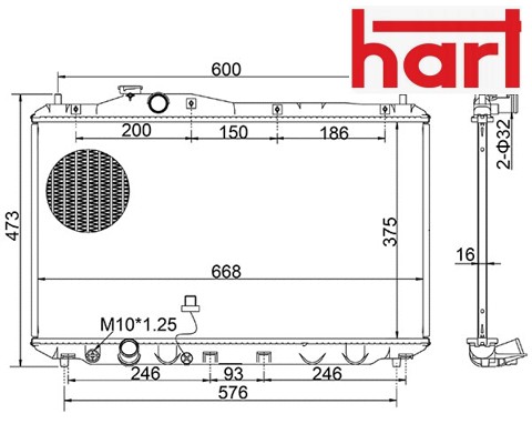 Coolant radiator 643 965 hart - coolant,