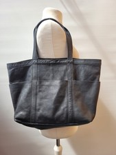 Assots Large Black Quality Genuine Leather Shopper Tote Handbag Shoulder Bag ❤
