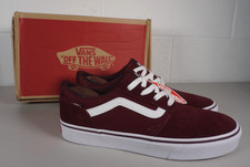 BNIB Mens VANS Chapman Stripe Red Low Skater Trainers Shoes - UK 7.5