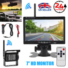 UK Car Reversing Camera + 7" LCD Monitor for Truck Caravan Bus Van Rear View Kit