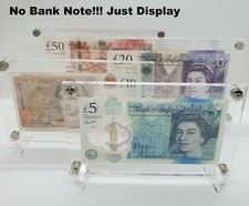 Acrylic Clear Display Frame for Bank Notes, Cards and photos NO NOTES INCLUDED  