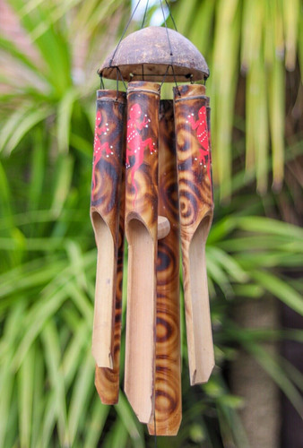 Bamboo wind chime with - wind,