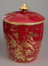Rare Coalport Red Cairo Jar Or
