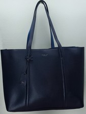 Radley London Smithfields Way Navy Blue Large Leather Laptop Tote bag NEW