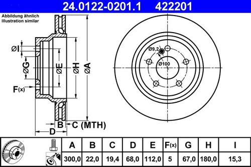 Brake disc ate 0122 - brake,