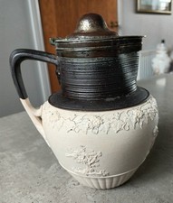 ANTIQUE JOHN TURNER JUG GRAPE VINE TREES PUTTI / CHERUBIM WITH LION (3)