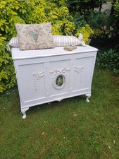 Vintage Painted French Linen Blanket Box Shabby Chic CAN ASSIST WITH COURIER