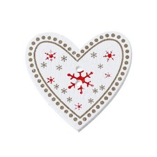 BULK BUY 25  Scandi Nordic Style Heart Shaped White Wooden Buttons