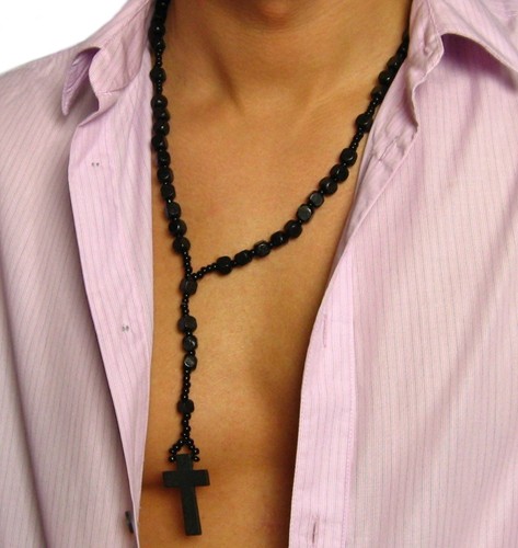 Mens rosary bead - rosary, wood