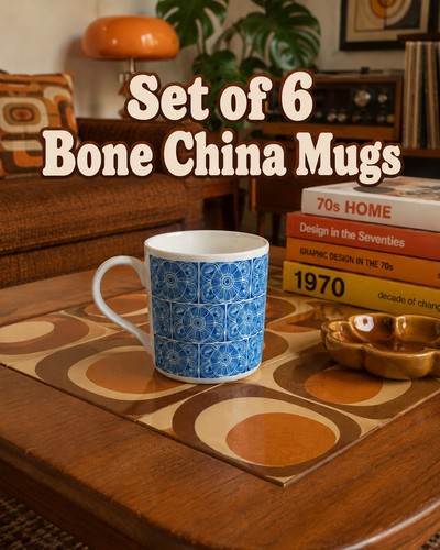 Set bone china mugs in - 6,