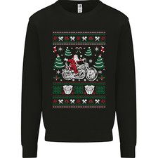 Christmas Biker Santa Motorbike Motorcycle Kids Sweatshirt Jumper