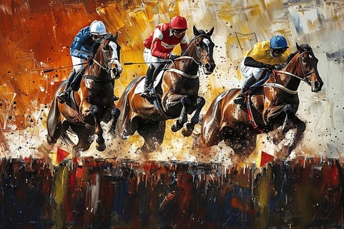 Horse racing canvas - horse,