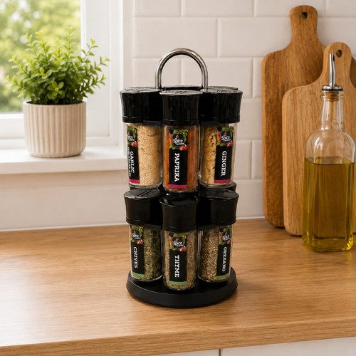 Revolving spice rack storage - rack,