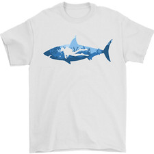 Great White Shark Scuba Diver Diving Mens T-Shirt 100% Cotton
