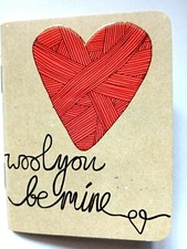 Mini notebook knitting wool