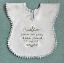 Personalised christening robe/bib gift. szatka do chrztu