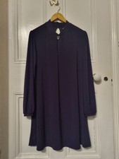 Wallis Dark Purple Stretch Long Sleeve Mini Dress In Size 16 - Used Once