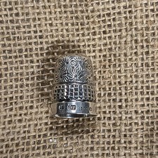 Solid Sterling Silver Antique Thimble J.F. James Fenton Birmingham Date Letter b