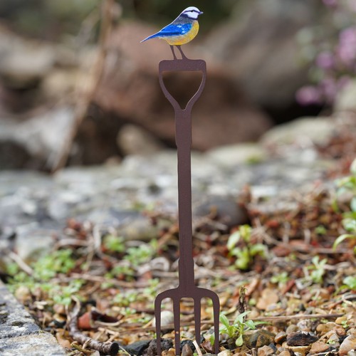 Mini blue tit fork - blue, metal