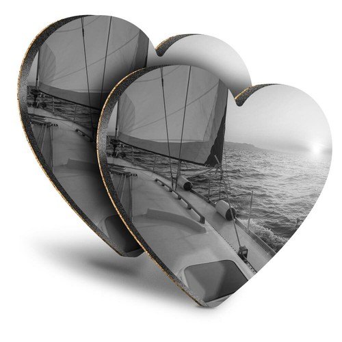 Heart mdf coasters bw - 2x,