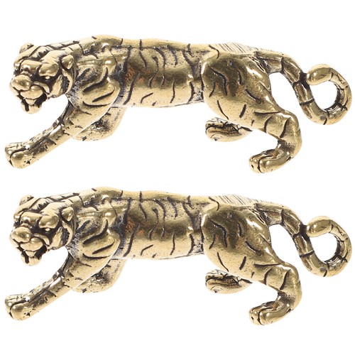 Pcs retro brass tiger statue - 2,