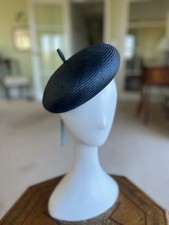 Whiteley Wedding Beret Pillbox Hat In mid Navy For Weddings/Ascot Bnwt RRP £125
