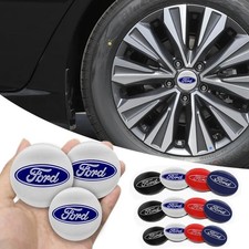 4x BLACK FORD CENTRE CAPS  56