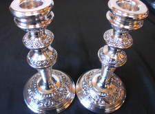 Solid Silver Large Stunning Candle Sticks Hallmark Date 1966 By W I Broadway & C