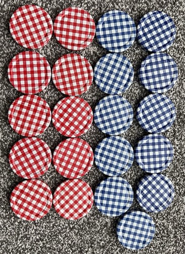 Red and blue gingham - red,