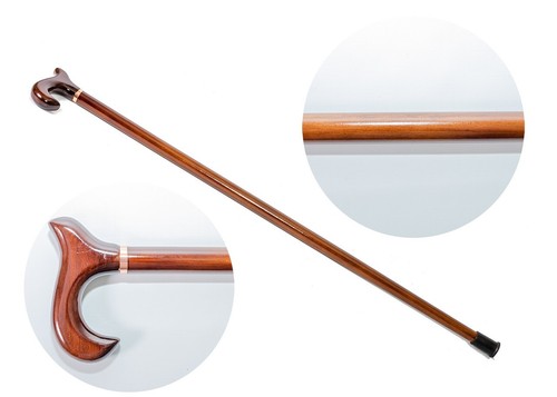 Wooden walking stick with - wooden,