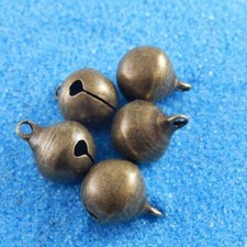 20-pack Antiqued Bronze Brass Metal Jingle Bells 12mm Pendant Charms Hang Decors