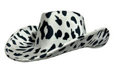 Cow Print Cowgirl Hat Black