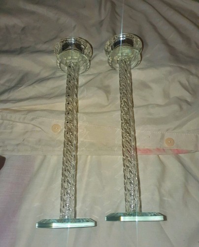 Pair clear glass - pair, twisted