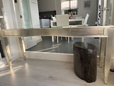 Elegant & Ornate Console table - glass top encased in silver wood