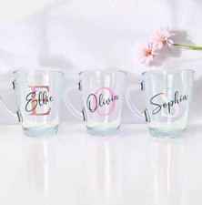Personalised Glass Tea Cup Christmas Secret Santa Birthday Gift Her Girl Women