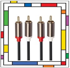 Twin 2rca cable gold - 2rca, to