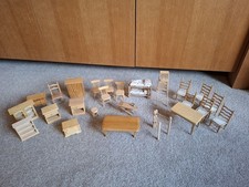 Job Lot Bundle Of Dolls House Dollhouse Wooden  Furniture 25 pieces