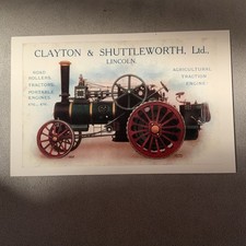 CLAYTON & SHUTTLEWORTH LTD POSTCARD ADVERTISING road roller traction engine