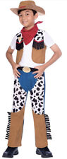 Childs Cowboy Costume Fancy Dress Age 6-8 Years Includes Hat