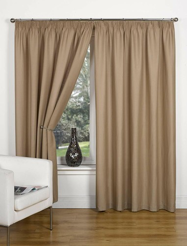 Canvas taupe curtains pencil - taupe,