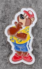 HAVEN HOLIDAYS  MODERN PIN BADGE  - BRADLEY BEAR THINKING