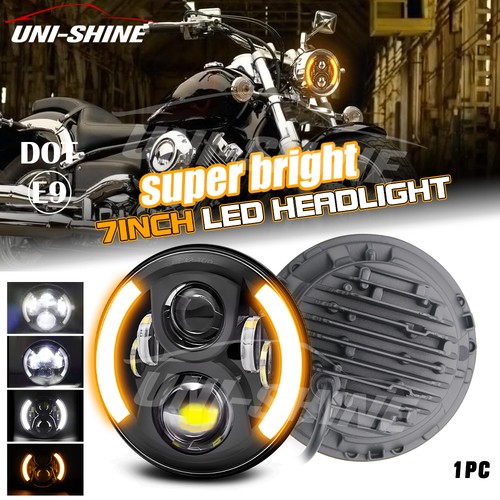Dot motorcycle headlight h4 - 7",