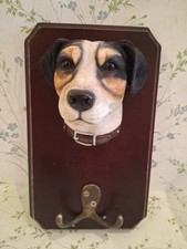 Vintage Jack Russell Wall Mounted Coat Hook Brass Hooks Fantastic Period Piece 