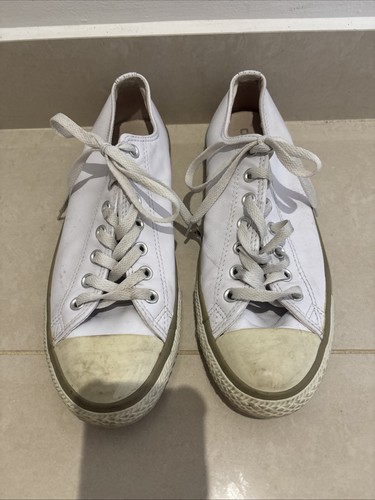 Mens white leather converse - white,