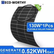 Great Price! 1 New (Box Opened) ? 130W ECO-WORTHY 12V Flexible Solar Panel