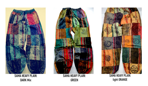 Patchwork cotton trousers - cotton,