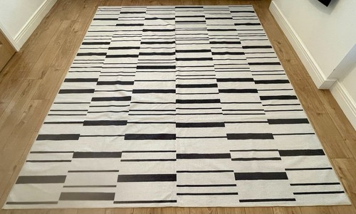 Broken stripe black rug - broken,